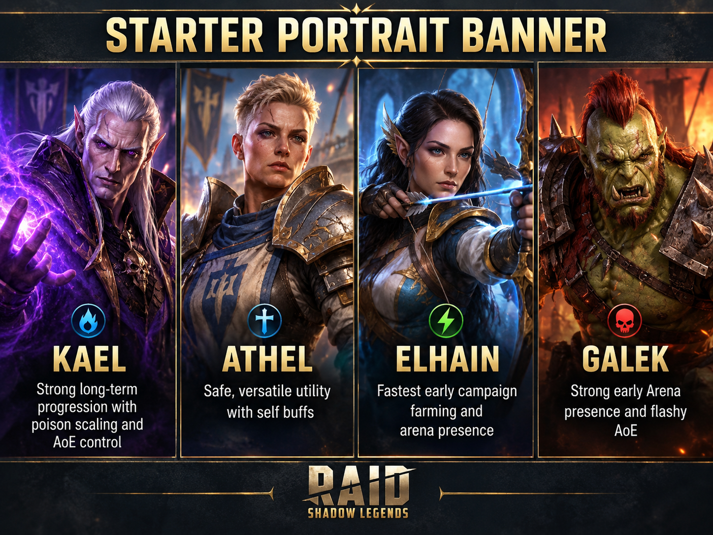 RAID: Shadow Legends starter portrait banner.