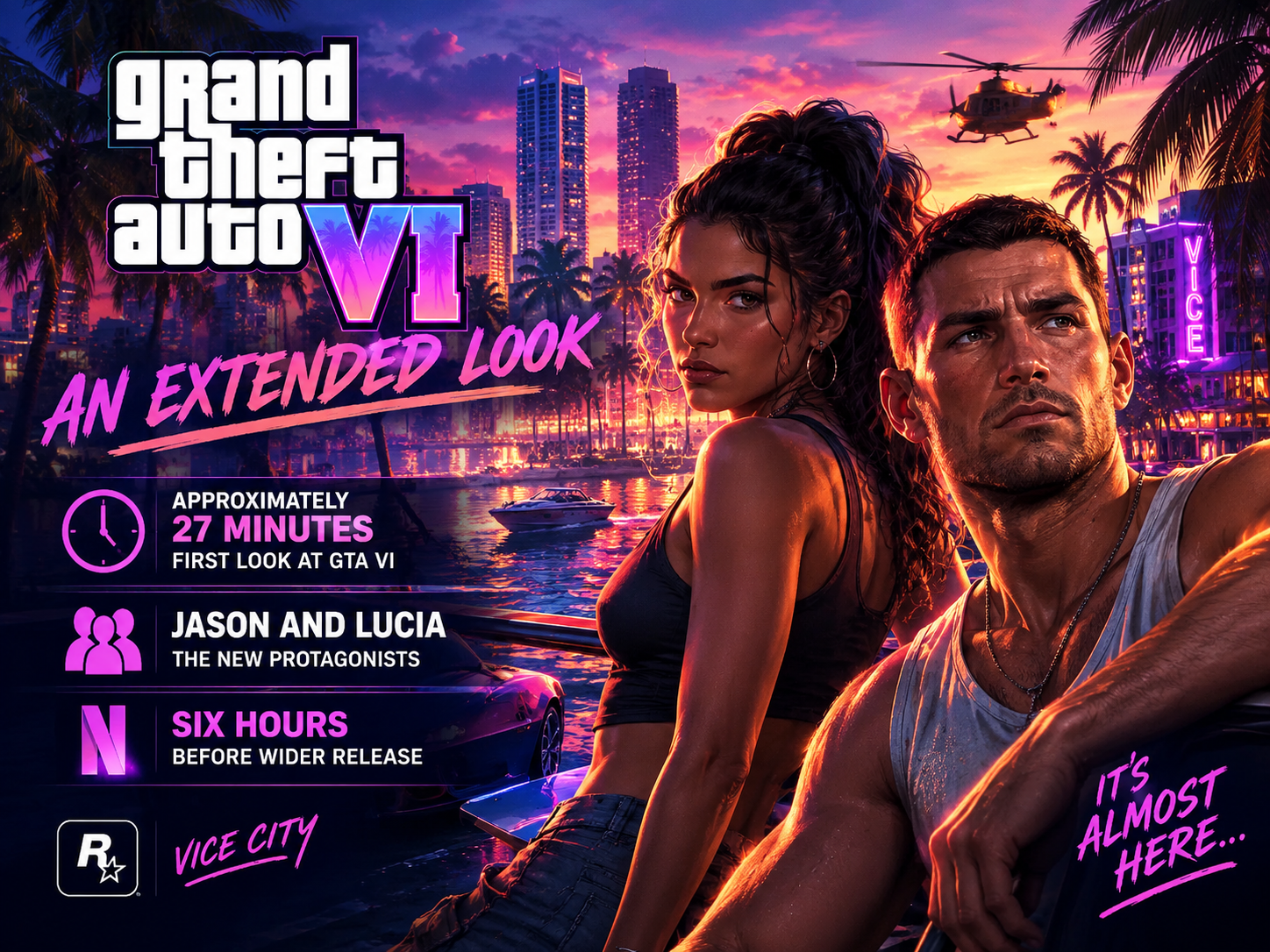 Grand Theft Auto VI intro visual: official scope and key facts.
